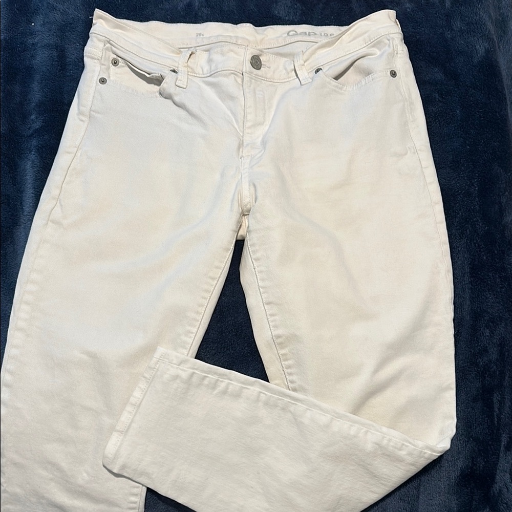 GAP Cream Straight Leg Jeans Classic Denim